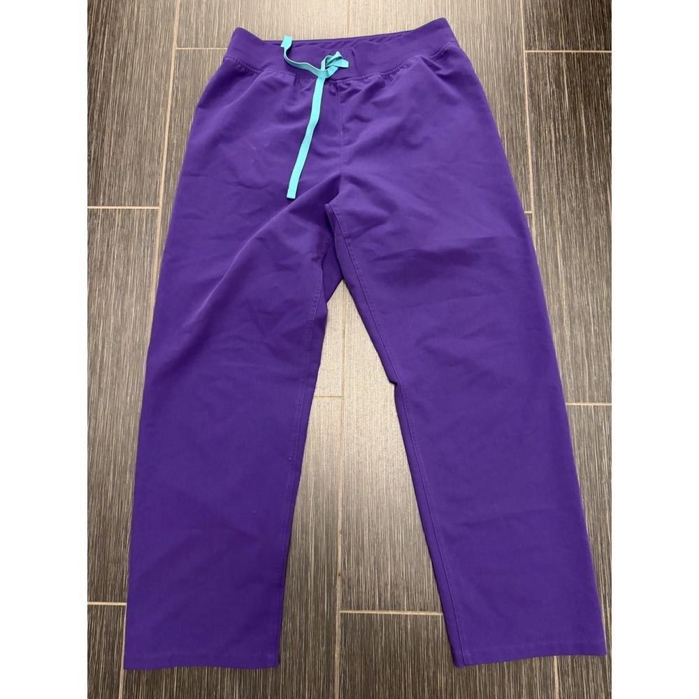 Figs Livingston Scrub Pants Sz L Petite Purple Straight Leg Healthcare